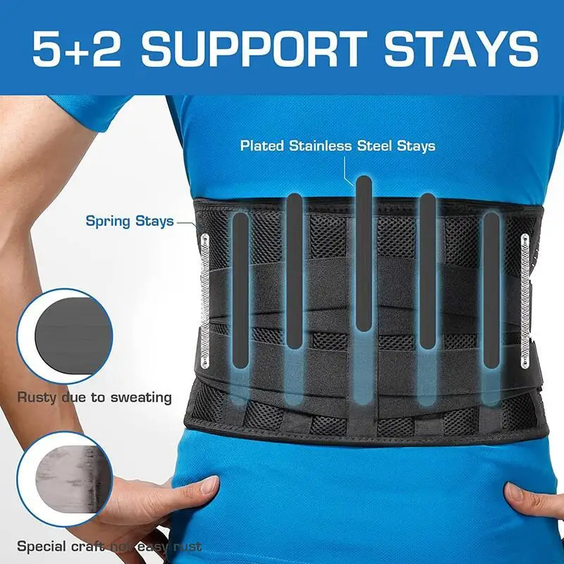 Men Women Lower Back Support Brace with Removable Lumbar Pad Waist Support Belt Orthopedic Waist Corset Back Pain Relief Health