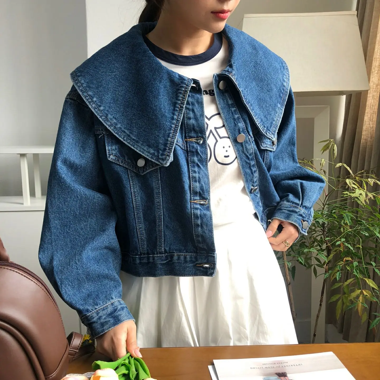

Джинсовая куртка свободного кроя на одной пуговице, весенняя, в корейском стиле, женская повседневная верхняя одежда для весны, осени и зимы