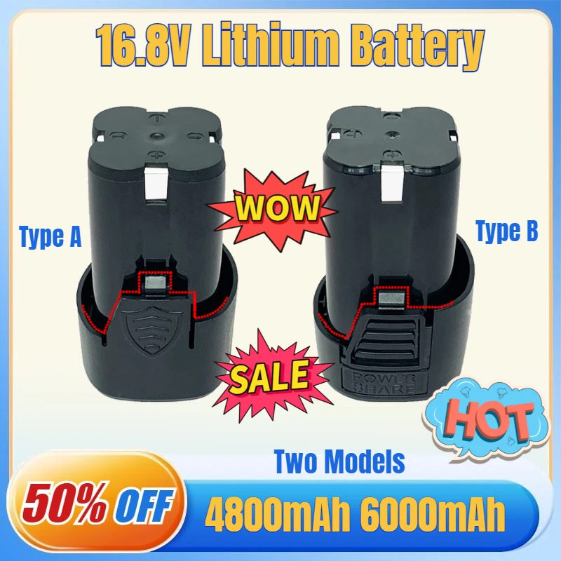 16.8V Battery for Compact Electric Screwdriver Cordless Drill  Electric Drill Pistol Drill High-energy Battery Cell