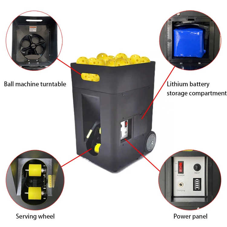Small App-Controlled Pickleball Training Machine with Remote Dedicated Machine Bag Set