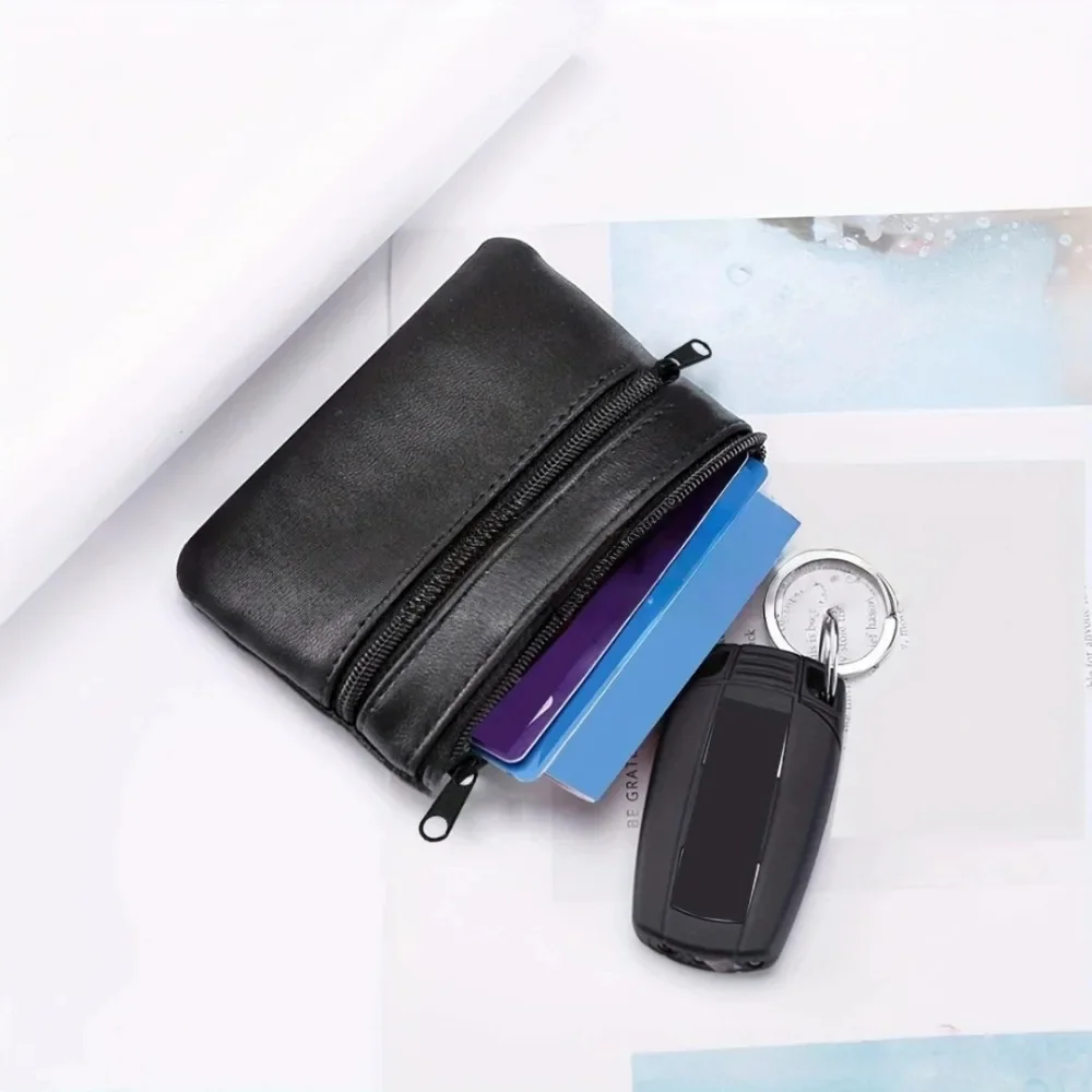 Mini Coin Purse Portable Card Bag PU Leather Zipper Waterproof for Key Earphones Bank Card  Data Cable Unisex Storage Bag Wallet