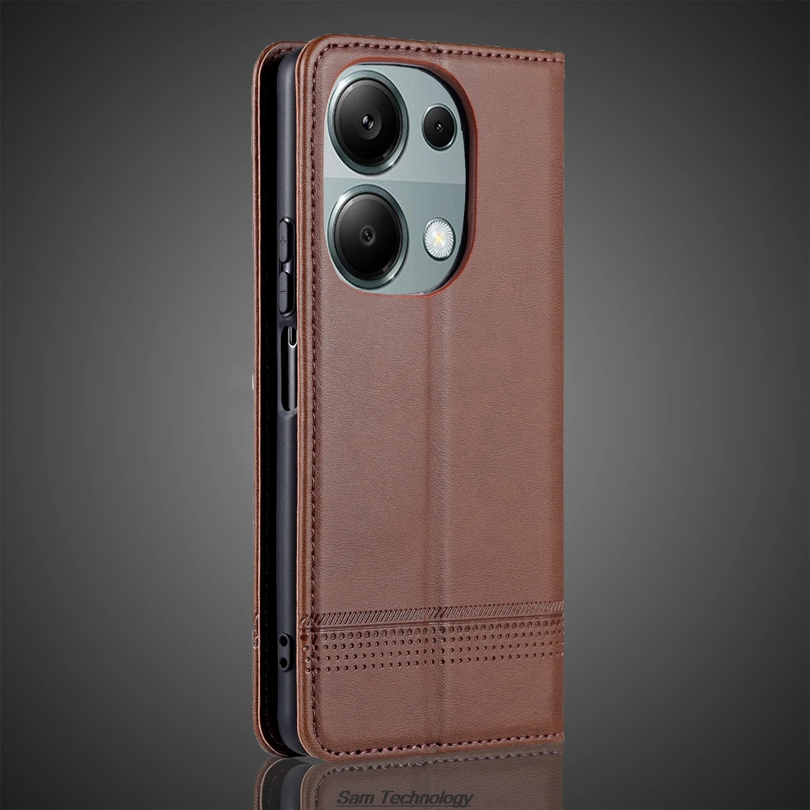 Deluxe Magnetic Adsorption Leather Fitted Case for Xiaomi POCOPHONE POCO M6 Pro 4G Global EUR RUS Flip Cover Case Fundas Coque