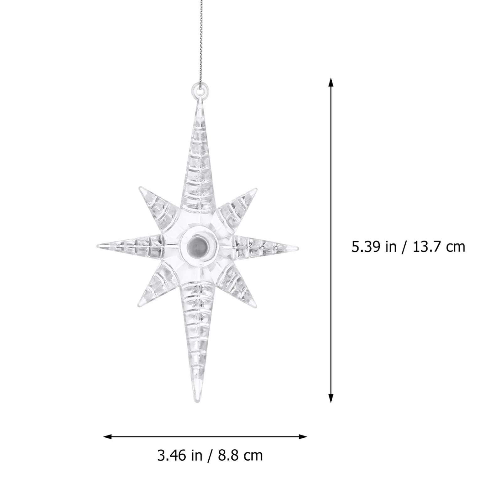 

5Pcs naments Plastic Eight Pointed Star Hanging naments Christmas Decor Hanging Lights Xmas Gifts Home Office Cafe