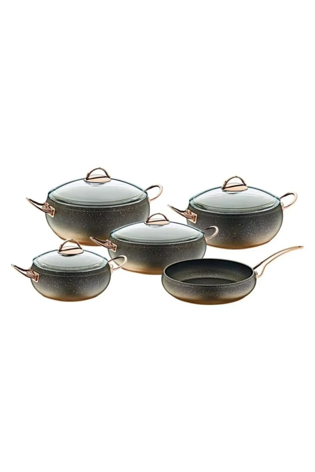 

DOLBOVI 9 piece sphere Cookware Set copper glass lid Cookware Set