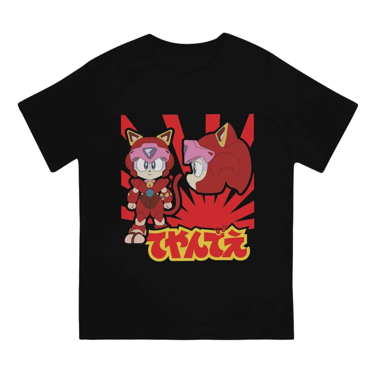 Samurai Pizza Cats Polly Esther T Shirt Goth Men Tees Summer Clothing Polyester Crewneck TShirt