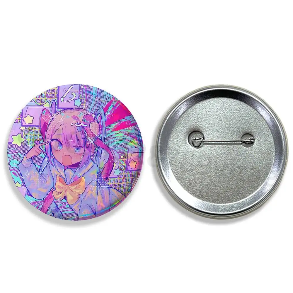 N-Needy Streamer Overload 58mm Icon Badge Handmade Tinplate Brooch for Backpack Clothes Chest Ornament Gifts