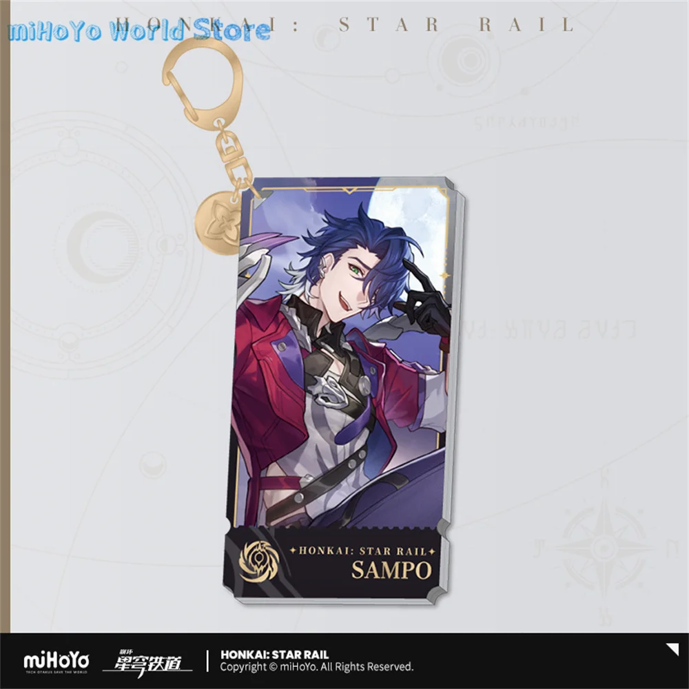 MiHoYo Official Genuine Game Honkai Star Rail Welt Yang Acrylic Pendant Characters Silver Wolf Key Chain Serval Koski Sampo Gift