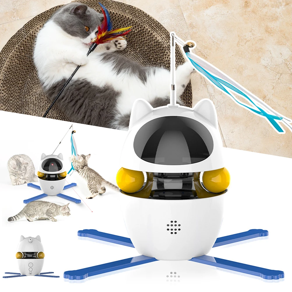 3 In 1 Automatic Interactive Cat Electric Toys Lasers Funny-Feather Pet Teaser Auto Play Toy For Cat Indoor