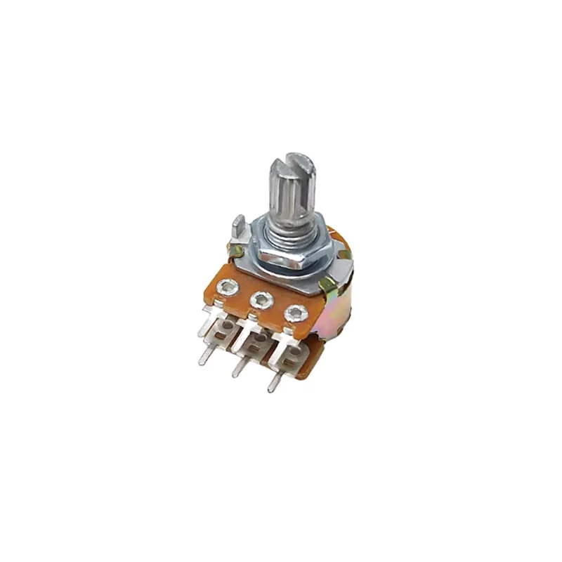 100 SZT. Potencjometr liniowy obrotowy WH148 1K 10K 20K 50K 100K 500K Ohm 3Pin/6Pin Oś 15mm Typ B Rezystor zmienny do Arduino — zdjęcie produktu 3