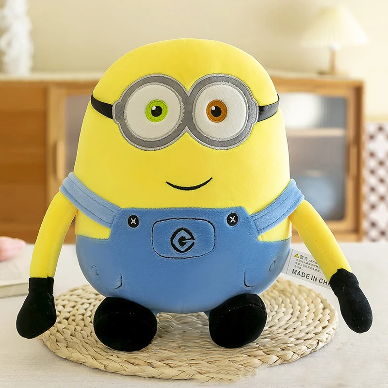 Minions Movie Periphery Yellow Plush Bob Plush Stuart Stuffed Toys In Jeans Soft Dolls Pillow Decoration Children Birthday Gift