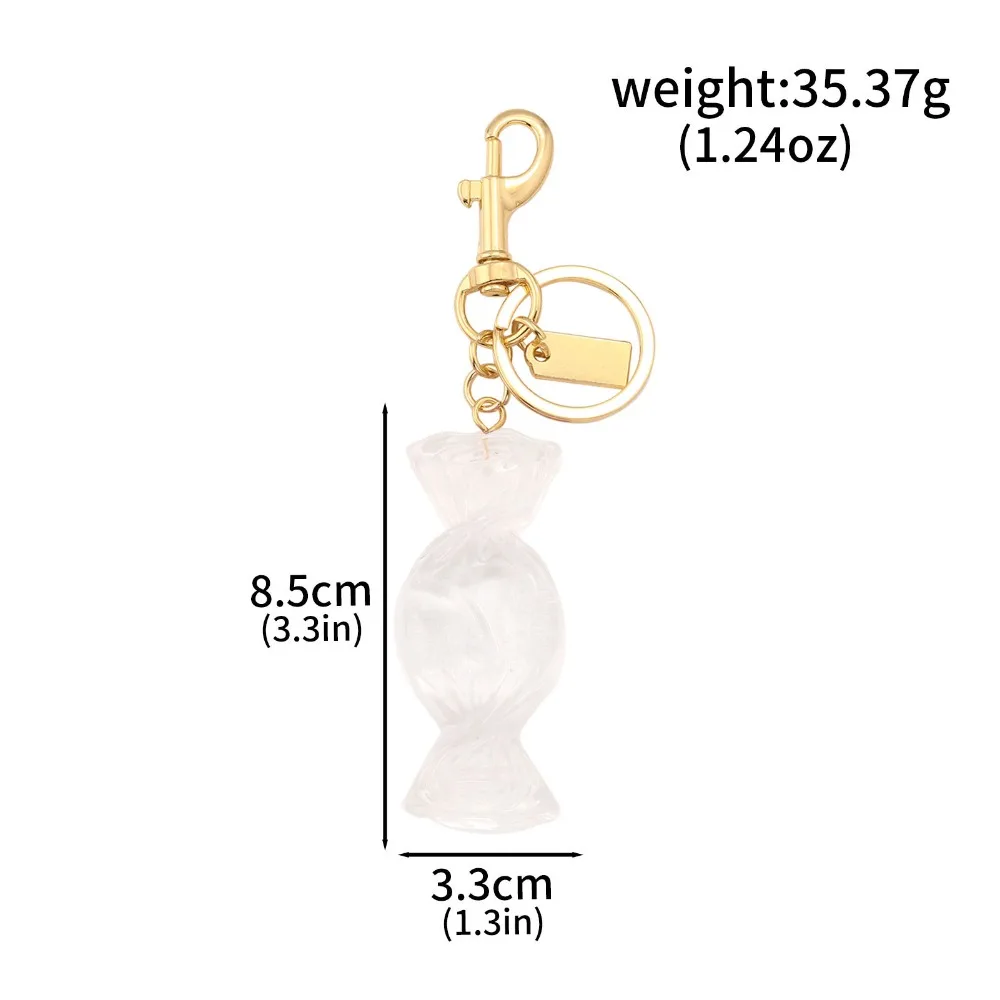 Ins Colored Candies Keychain Sparkling Backpack Decoration Candy Pendant Keyring Alloy Bag Car Outdoor Gadgets