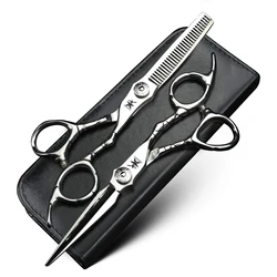 XUANTENG 6-inch Silver Professional Hair Scissors, Barber Cutting Scissors and Thinning Scissors, Hair Salon Tools