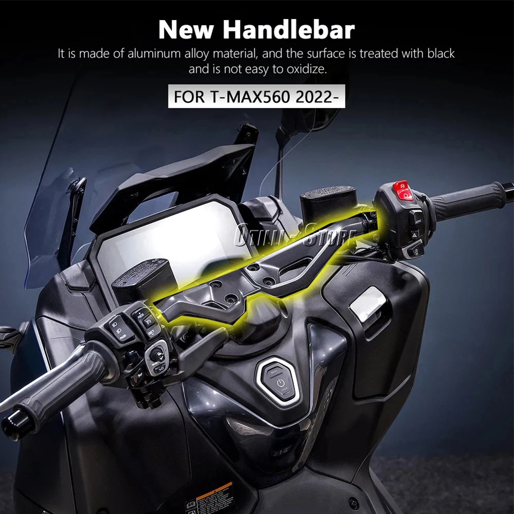 For Yamaha TMAX560 T-MAX560 T-Max 560 2022 2023 2024 New Black Handlebars Handle Bar Motorcycle Accessories TMAX 560 Tmax560