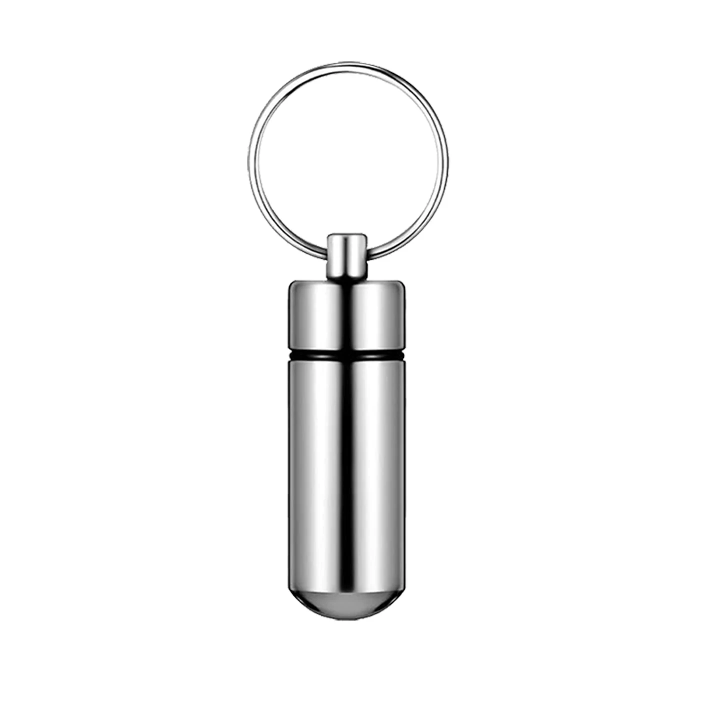NONE 90 Stück Mini-Pillendose, Schlüsselanhänger, wasserdicht, Aluminium, Geocaching-Behälter, Rohr für Outdoor, Camping, Reisen 8