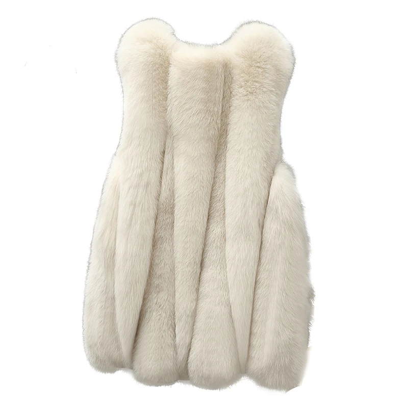 Women's high quality real fox fur vest 100% natural real fur  fashion fur coat jacket vest Genuine Leather coat