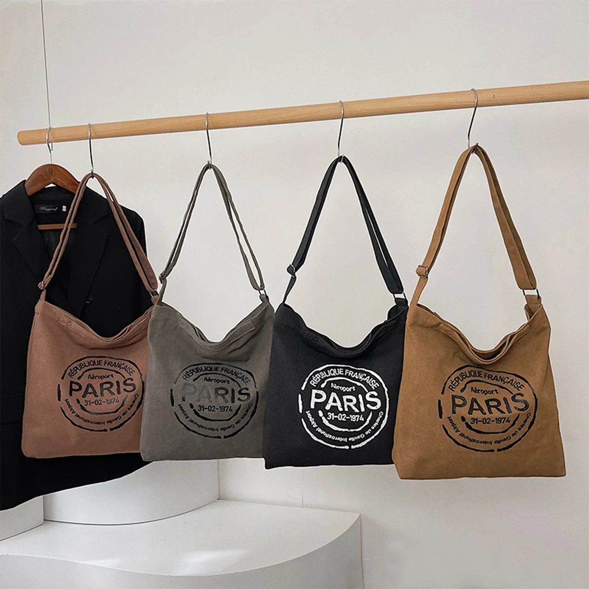 

Модная сумка через плечо, однотонная, с буквенным принтом, легкая, на молнии, с регулируемым ремешком, большая вместимость, для повседневного использования и поездок на работу