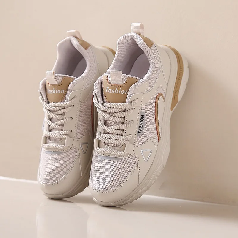 

Women's Fashion Multi-purpose Lace-up Soft-soled Dad Shoes Anti-slip, Wear-resistant, Breathable Mesh Upper Fitness and Leisure