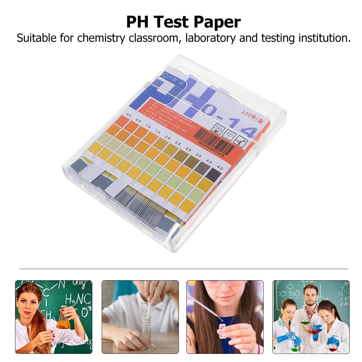 

100pcs PH Test Paper Precision Waterproof Strips 0-14 Wide Range PH Meter for Soil Aquarium Water Quality Detection Tool