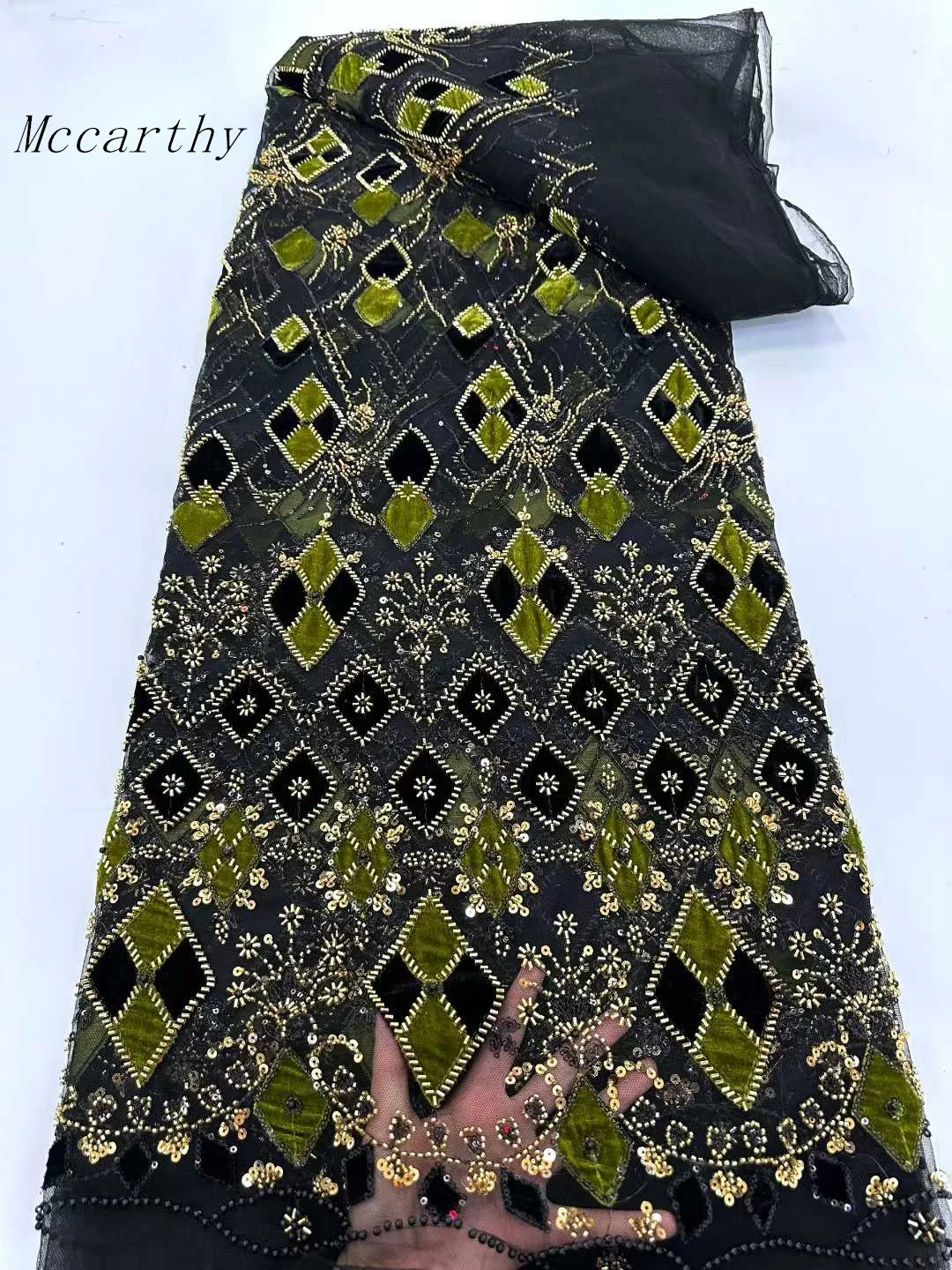 

Nigerian Beaded Embroidery Lace 2026 High Quality French Net Sequins Tulle African Lace Fabric for Luxury Wedding Party Women