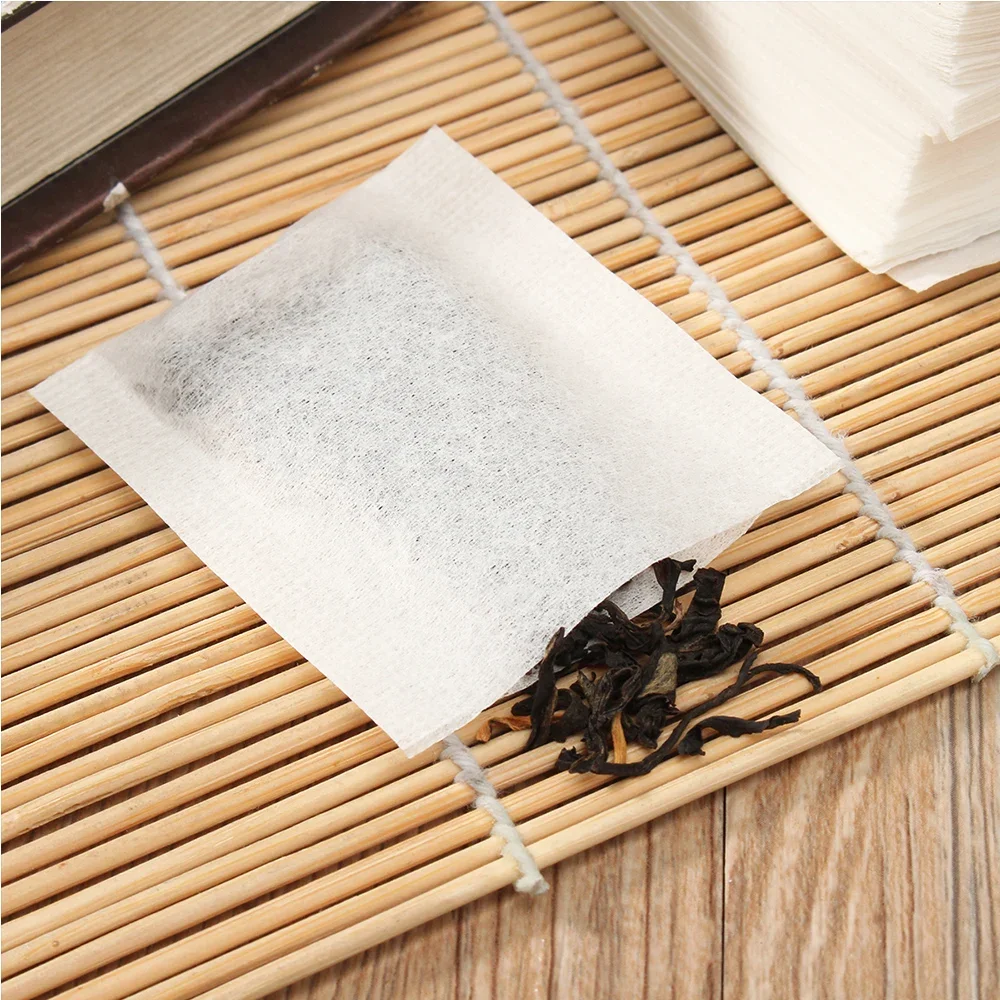 ~500PCS Empty Teabags ~Disposable Heat Seal ~Filter Pepper Herb Loose~Tea Bags 5.5x6.2cm Natural~Tea Filter Bags Kitchen Teaware