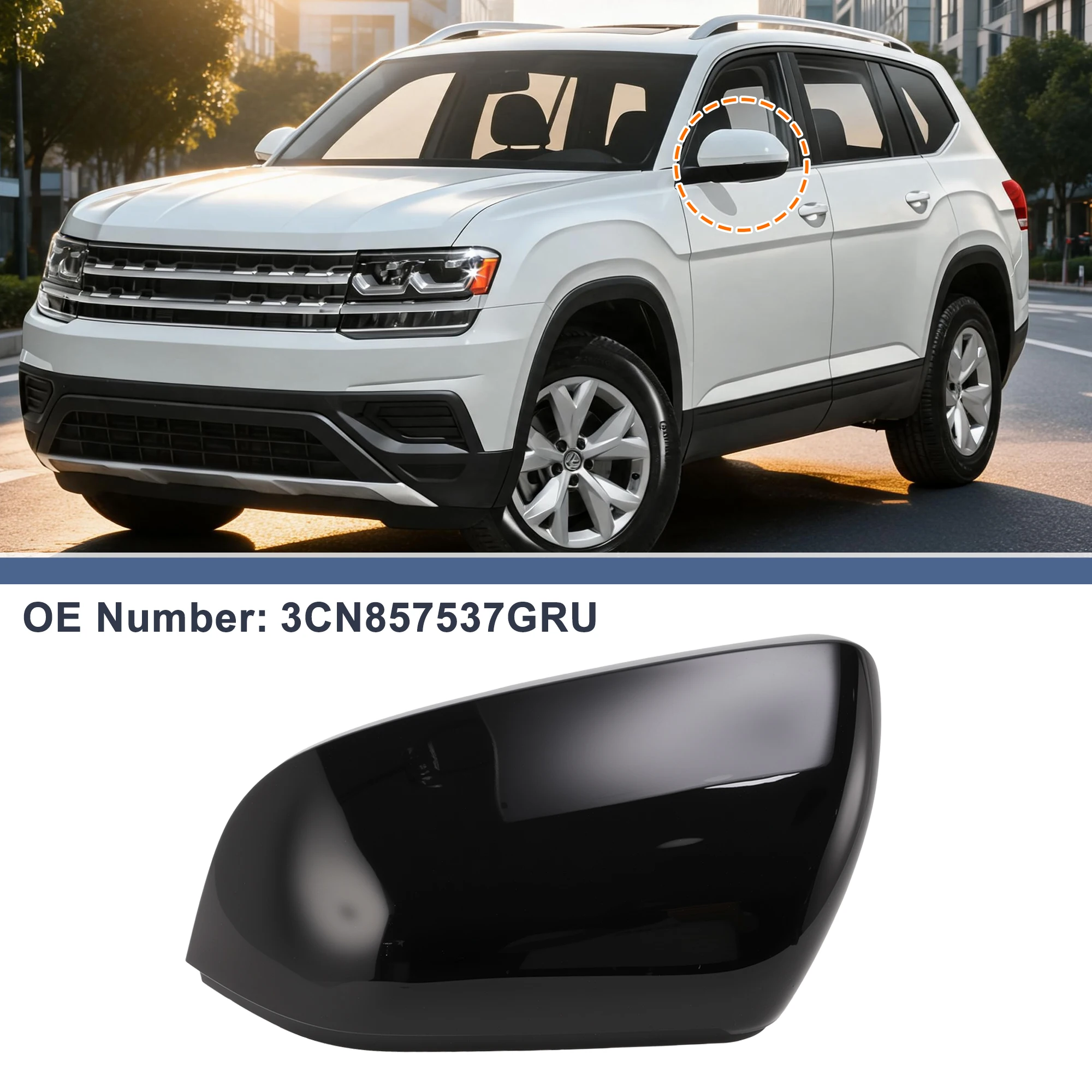 UXCELL Rearview Mirror Cover Cap for Volkswagen Atlas Launch Edition 2018
