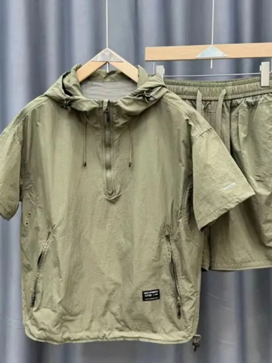 

Summer 2025 New Men's Hooded ort Sve Spor Casual Faionable INS Small Trendy Top Loose Fit Youthful ular Thin