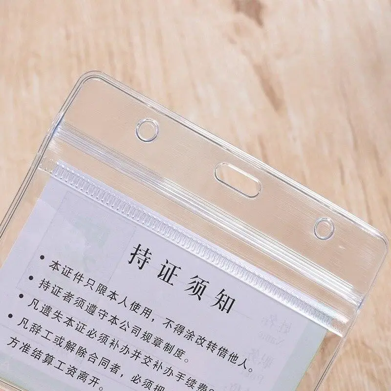 Imagem -04 - Horizontal id Tag Case Capa Transparente Titular do Cartão de Trabalho Badge Holder Sleeve Vinyl Pass Working Permit Pcs por Lote