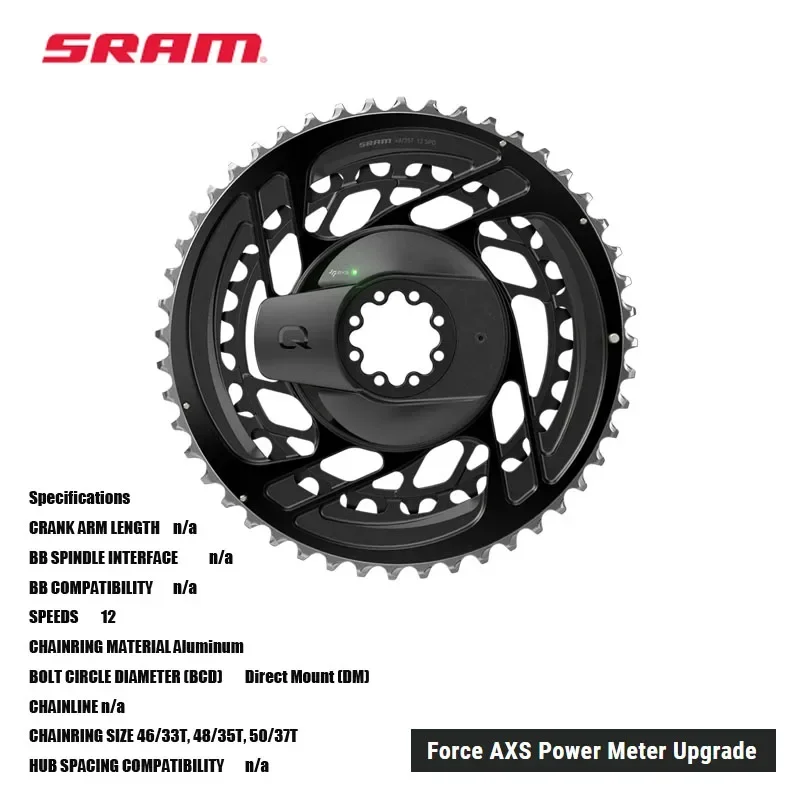 SRAM Force AXS Power Meter Upgrade chainring 12 SPEEDS 46/33T, 48/35T, 50/37T Power meter is fully integrated