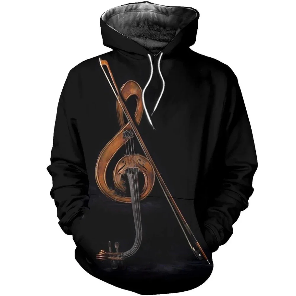 Piano Hoodie Men Cello Sheet Music Keyboard 3D Printed Novelty Lightweight Long Sleeve Trendy Cool Stylish Casual Comfy Soft Key