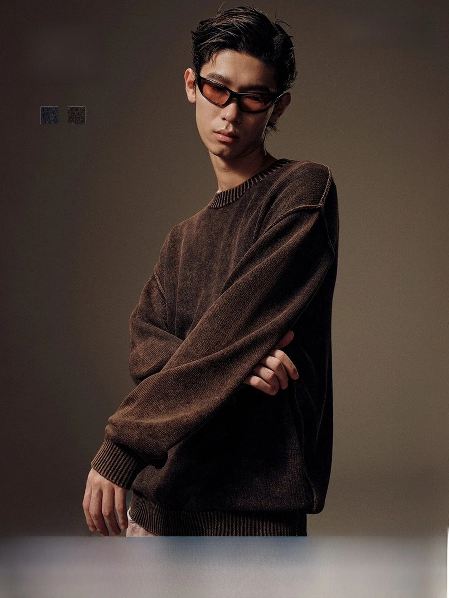 

Мужской вязаный свитер H&M с длинным рукавом и круглым вырезом, в американском стиле, базовый слой, повседневный, хлопковый, для создания молодежного образа, весенний сезон