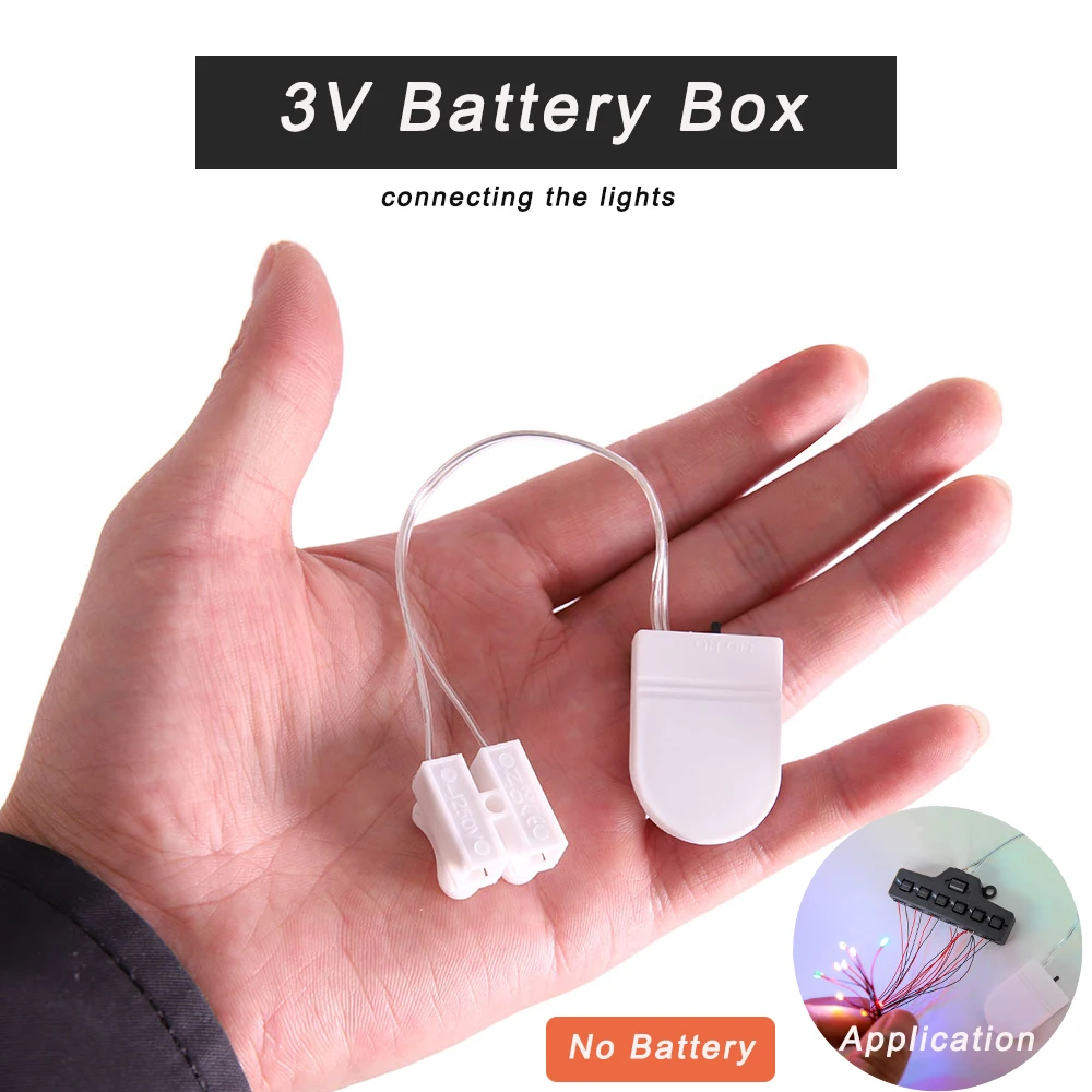 3V Button Battery Box Battery Buckle Belt Switch Train Sand Table Led Light Wiring Model Transformation Material Without Battery