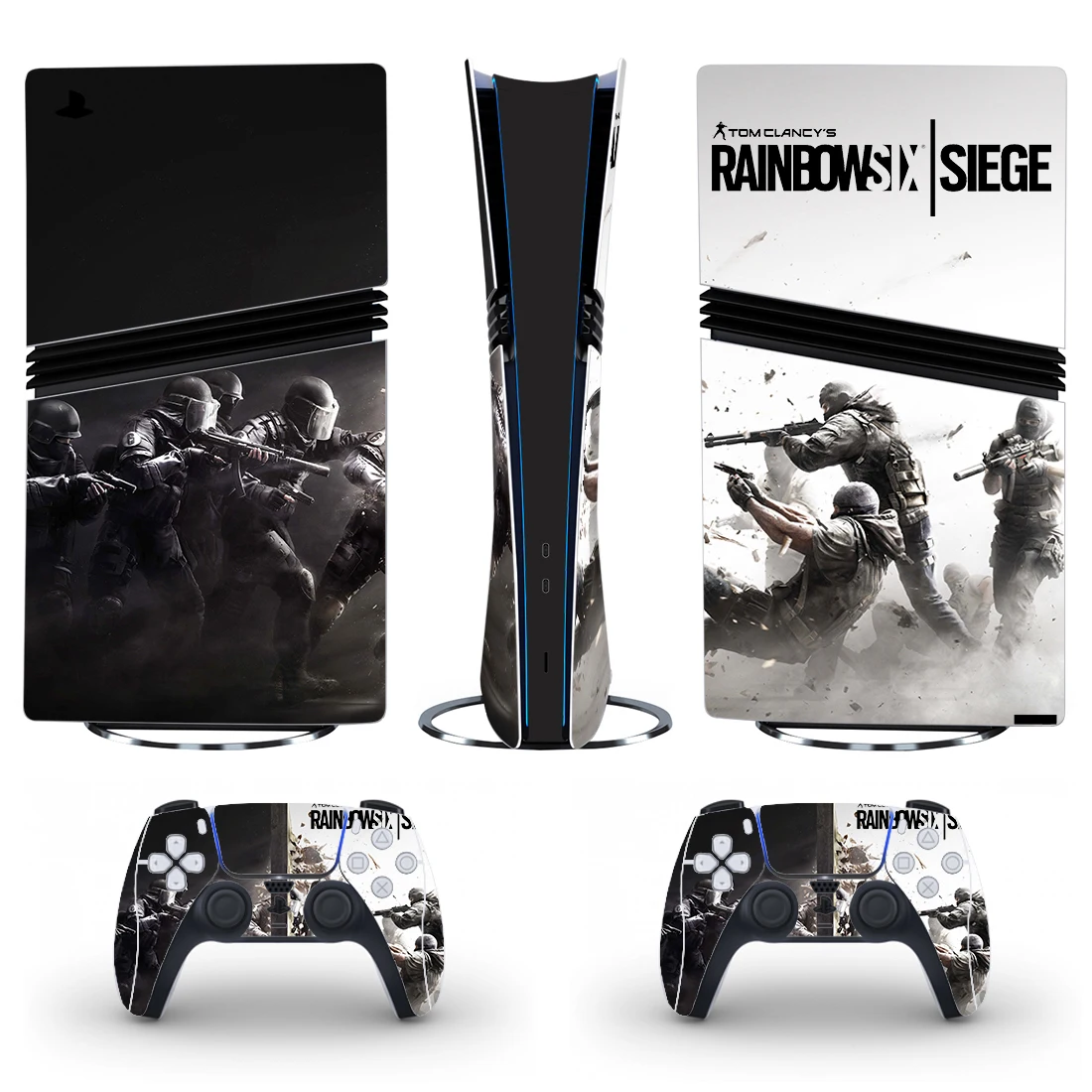 Rainbow Six Siege PS5 Pro Disc Digital Skin Sticker Decal for Console and 2 Controllers PS5 Pro Skin Vinyl