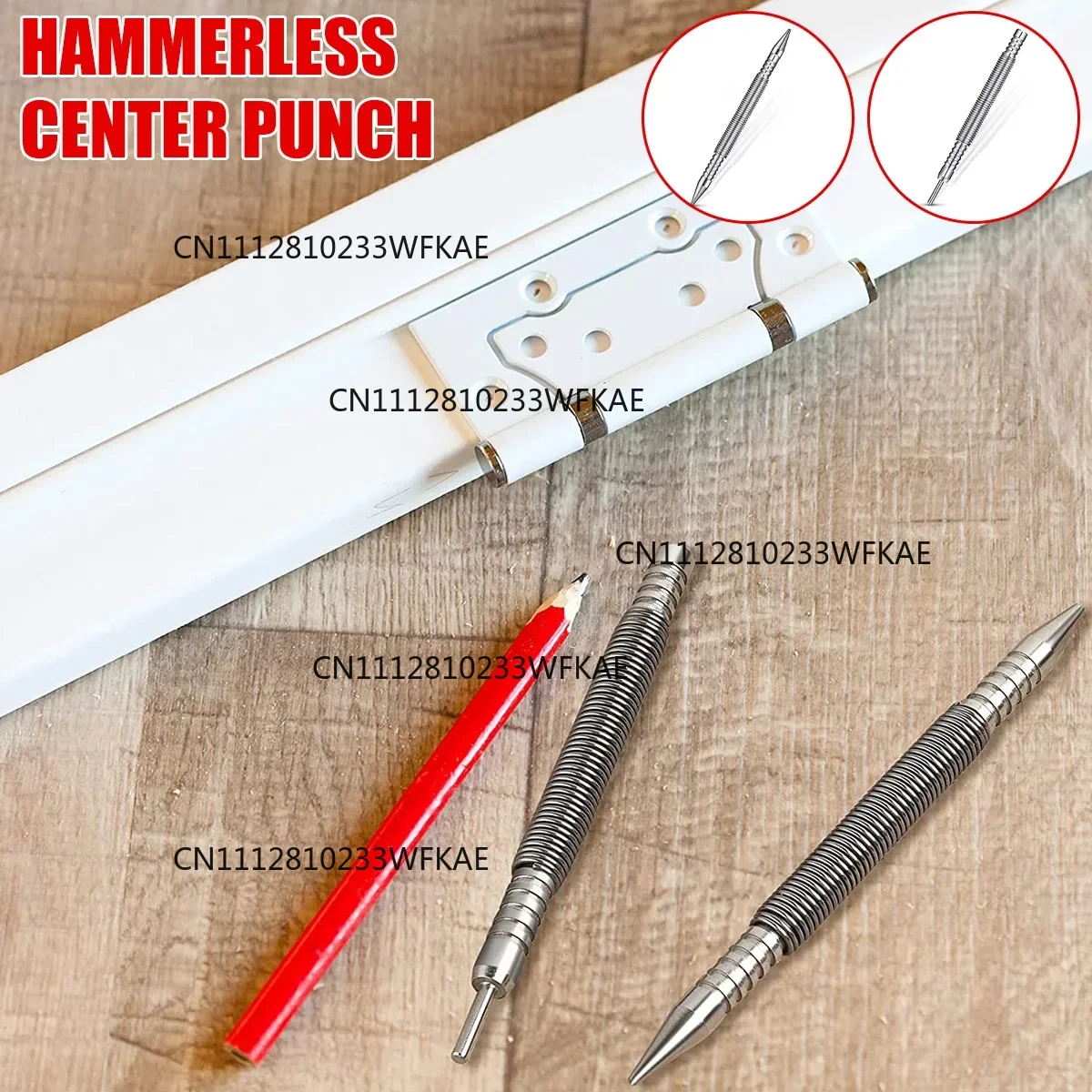 Spring Center Punch General Woodworking Metal Drill Hammerless Dual Head Nail Setter Spring Loaded Door Hinge Pin Remover Tools