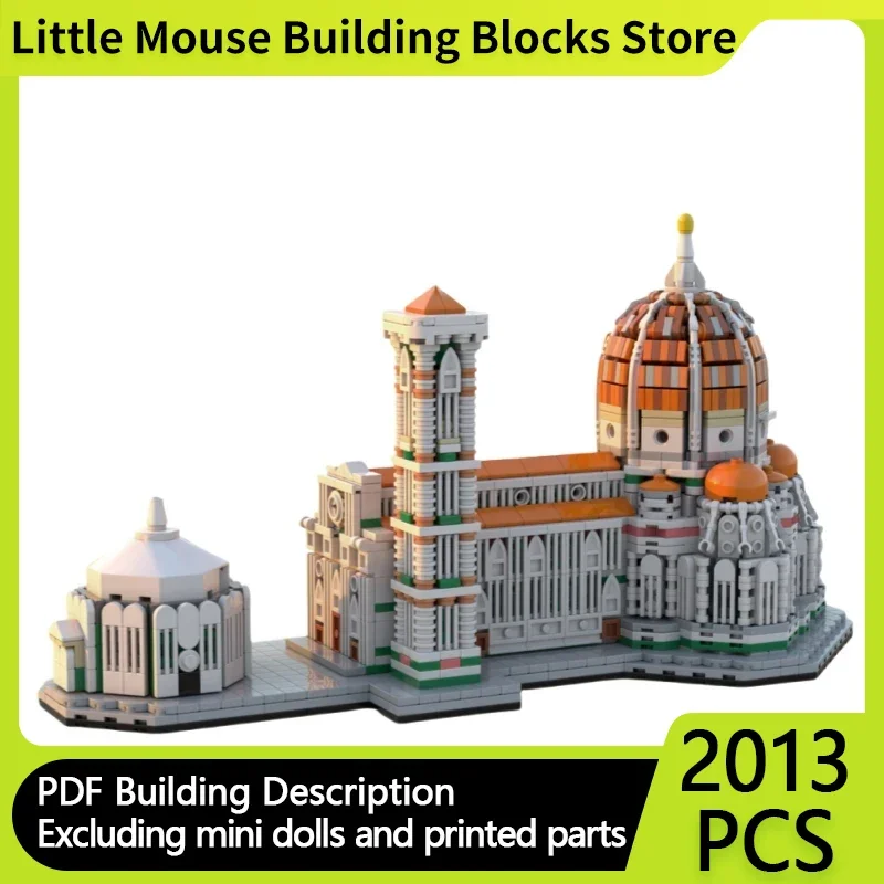 

Medieval Castle Model MOC Building Bricks Cathedral Of Florence Modular Technology Gifts Children Toys Suit Holiday Assemble