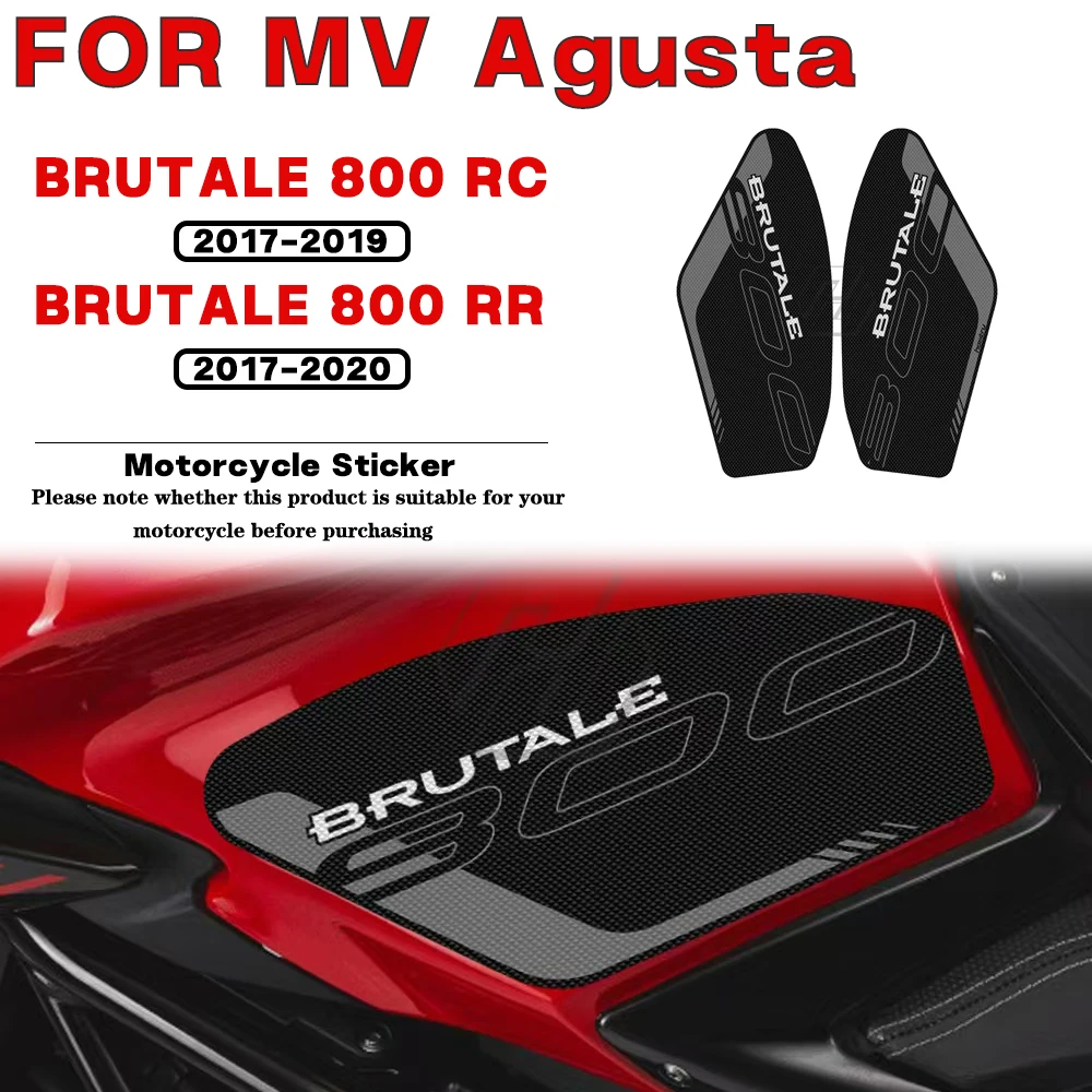 For MV Agusta BRUTALE 800 RC RR 2016 2017-2020 Motorcycle Anti-slip Side Fuel Tank Pad Knee Decal Protection Sticker Moto Logo