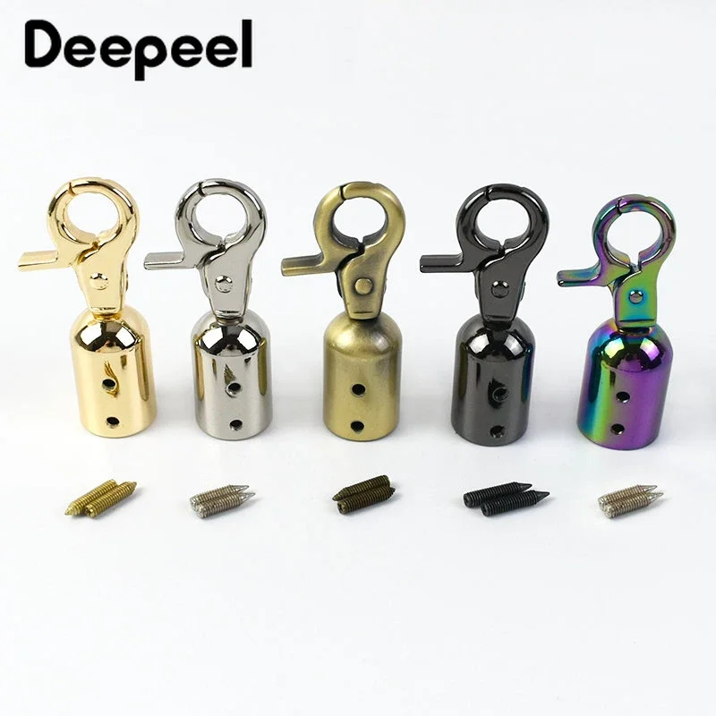 Deepeel 2/4/10Pcs 15mm Metal Screw Buckles Bag Chain Bell Hang Bucke DIY Handbag Starp Sanp Hook Rope Screws Stopper Hardware