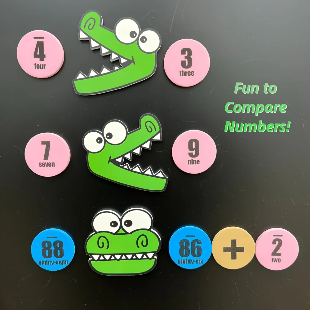 118 مجموعة الرياضيات الحيوانية الكرتونية المغناطيسية، 0-100 ملصقات رقمية ورموز التشغيل، مناسبة لأدوات التدريس في الفصول الدراسية #4