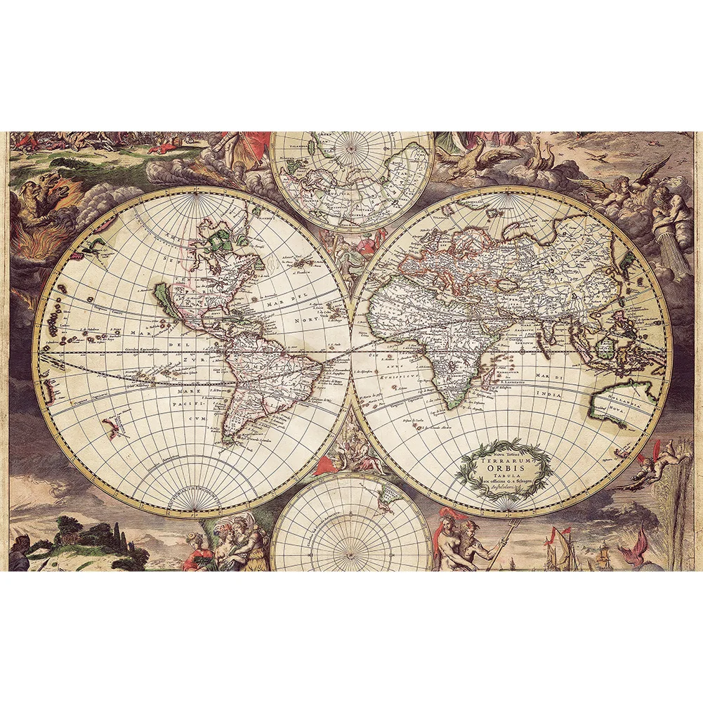 A1/A2/90x60cm 영어에 빈티지 포스터지도 부직포 중세 라틴 아트 페인팅 거실 홈 장식 연구 용품