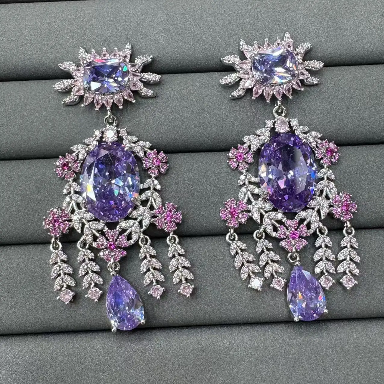 glam-multicolor-cubic-zirconia-tassel-earrings-for-women-luxury-jewelry-for-wedding-prom-dinner-party-leaf-dangle-earrings