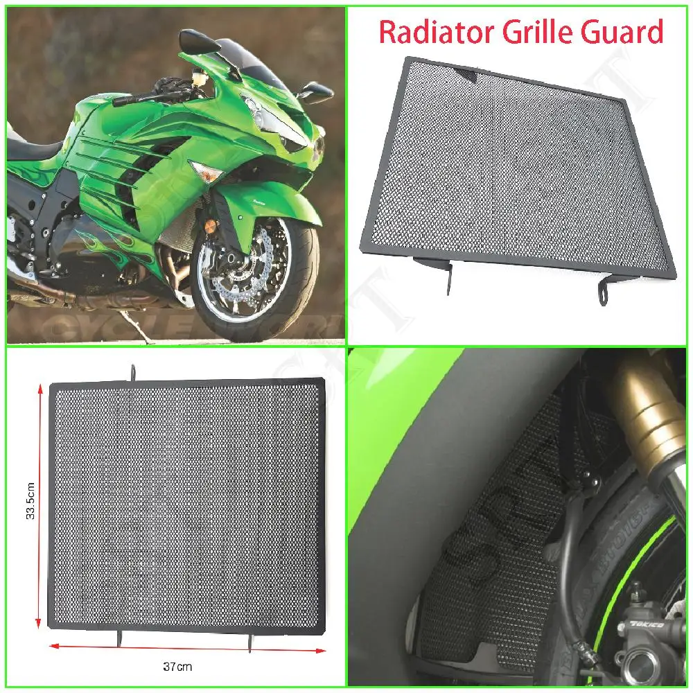 Fits for Kawasaki Ninja ZX-14R ZX14R Concours 14 ABS ZG1400 2008-2022 Motorcycle Radiator Grille Guard Cooler Protector Cover