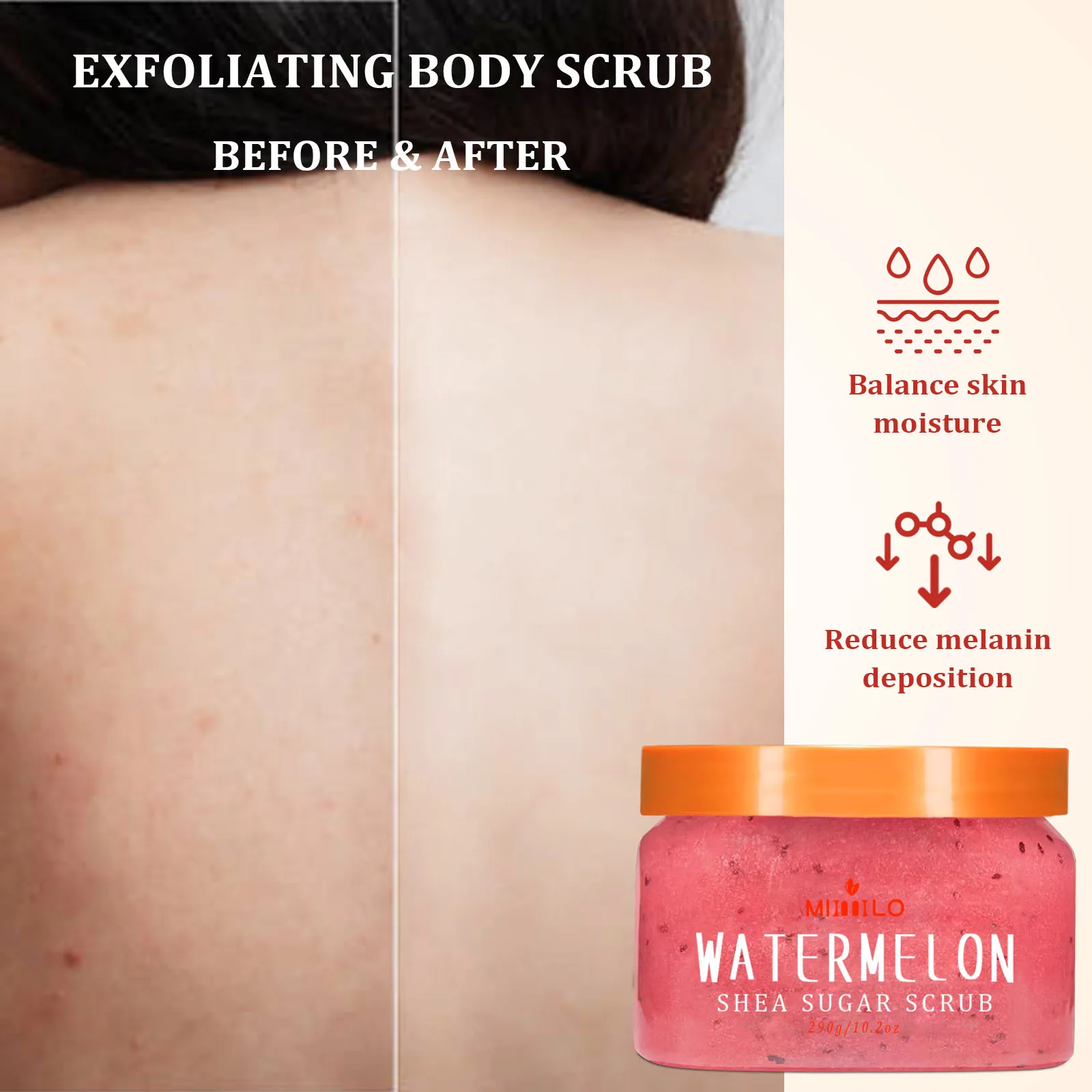 SHEA SUGAR SCRUB، مقشر مقشر، بشرة ناعمة وجميلة، رعاية مرطبة ومغذية، يمكن استخدامها على الجسم بالكامل