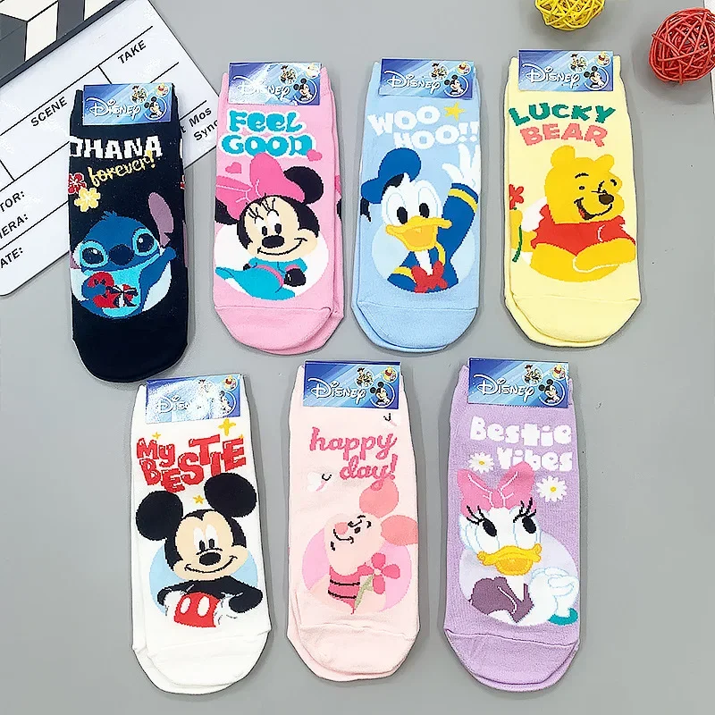 

Anime Cartoon Stitch Short Socks Disney Series Casual Comfortable Sports Students Cute Girly Heart Pure Cotton Socks Wholesale