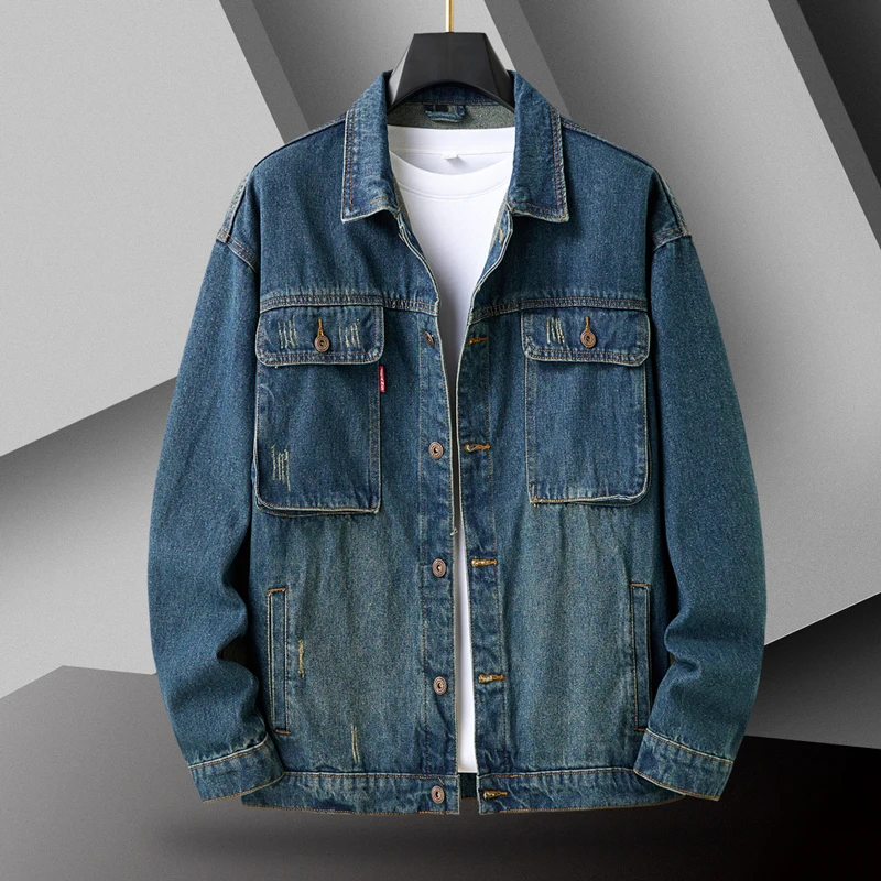 New Arrival Free Fhipping Men's Casual Fashion Denim Jacket With High Quality and Comfortable Men Denim Jacket Size M-5XL