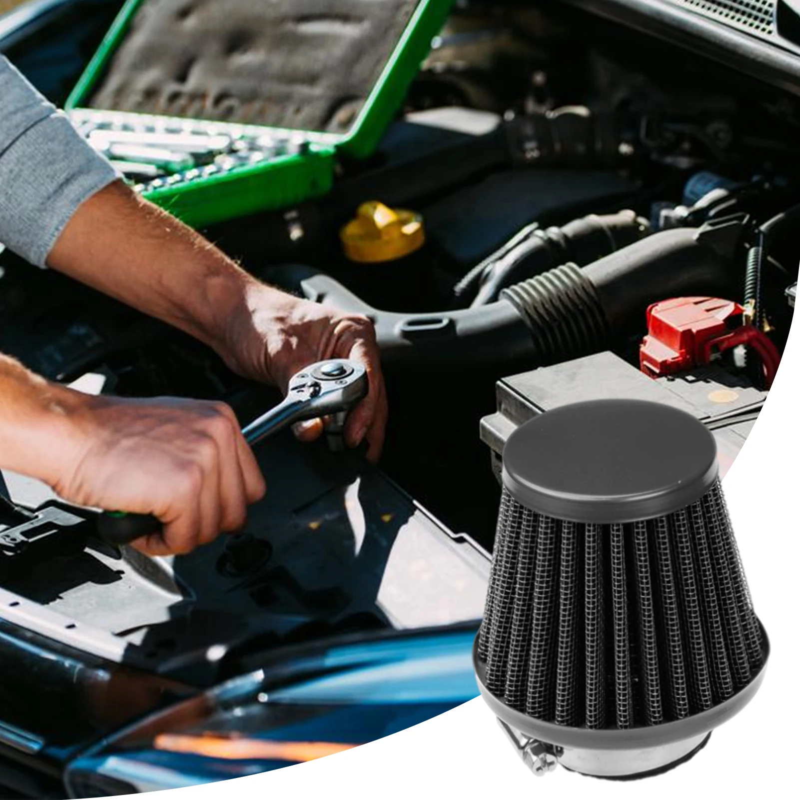 38mm Conical Air Filters Universal Clamp-on Air Filter Tapered Cone Intake Modification Air Filter For Car Motorcycle Off-road