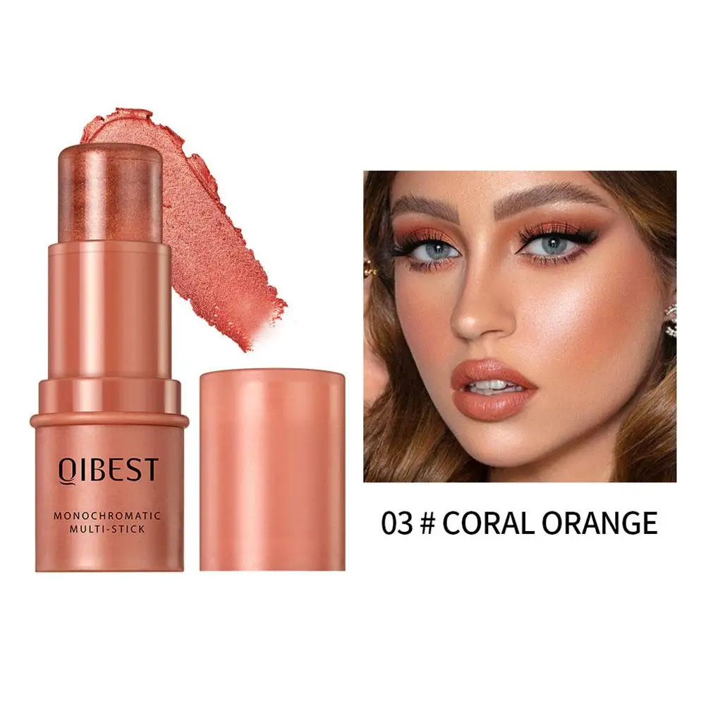 Blush em pó e cor labial, clareamento, duradouro, natural, fosco, rosto, hidratante, maquiagem, P0X1, 3 em 1