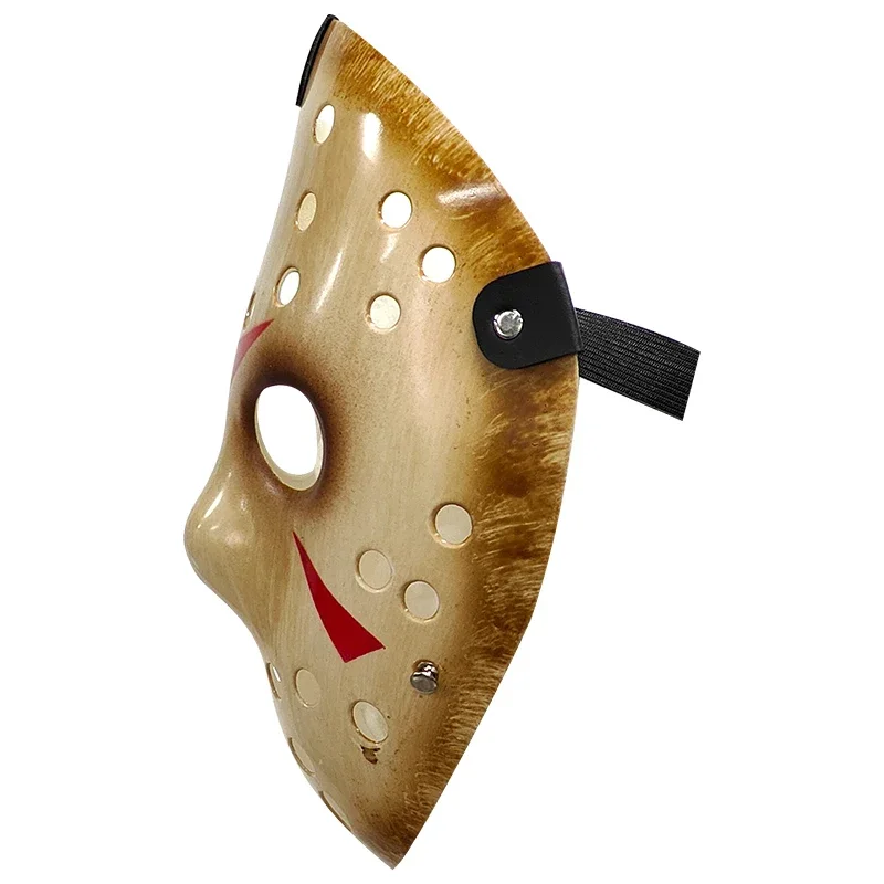 Máscara de Hockey Vintage para Cosplay de Halloween, Cubrecara Duradero de PP Estilo Película de Terror, Accesorio Realista de Asesino, para Juego de Rol y Mascarada