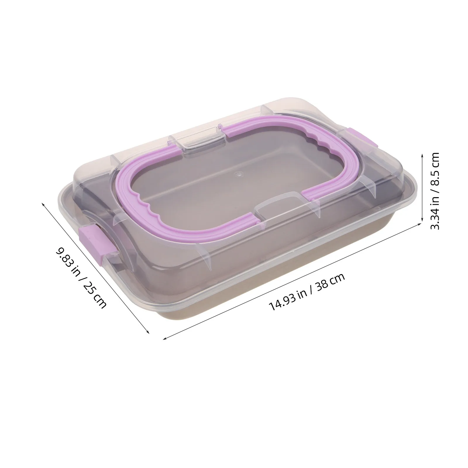 Rectangular Carbon Steel Baking Pan with Lid, Champagne Gold Non-Stick Bakeware, Multipurpose Cake Cookie Mold for Home Baking