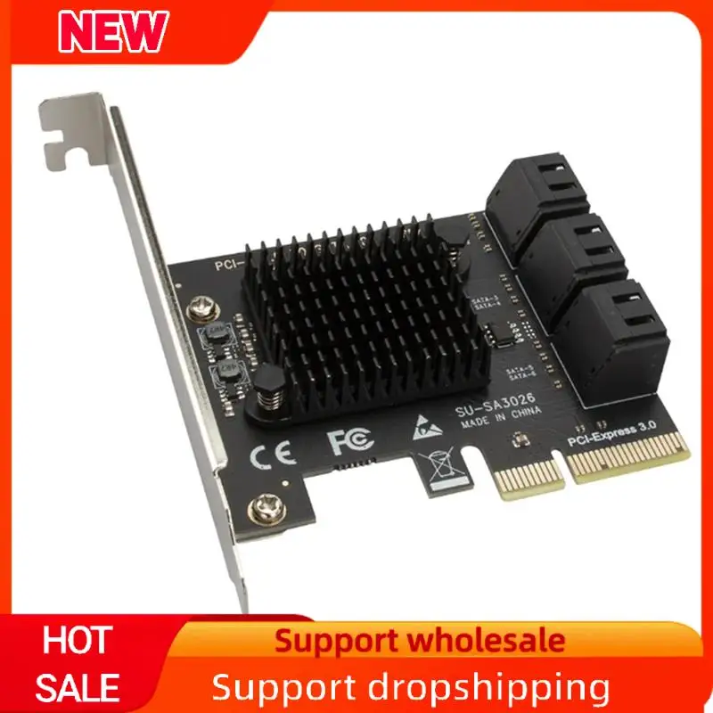 Excelente tarjeta PCI-E de 6 puertos SATA, tarjetas PCI-E 4X PCI Express a SATA 3,0, 6 puertos SATA III, 6Gbps, placa adaptadora de expansión PCIE X4