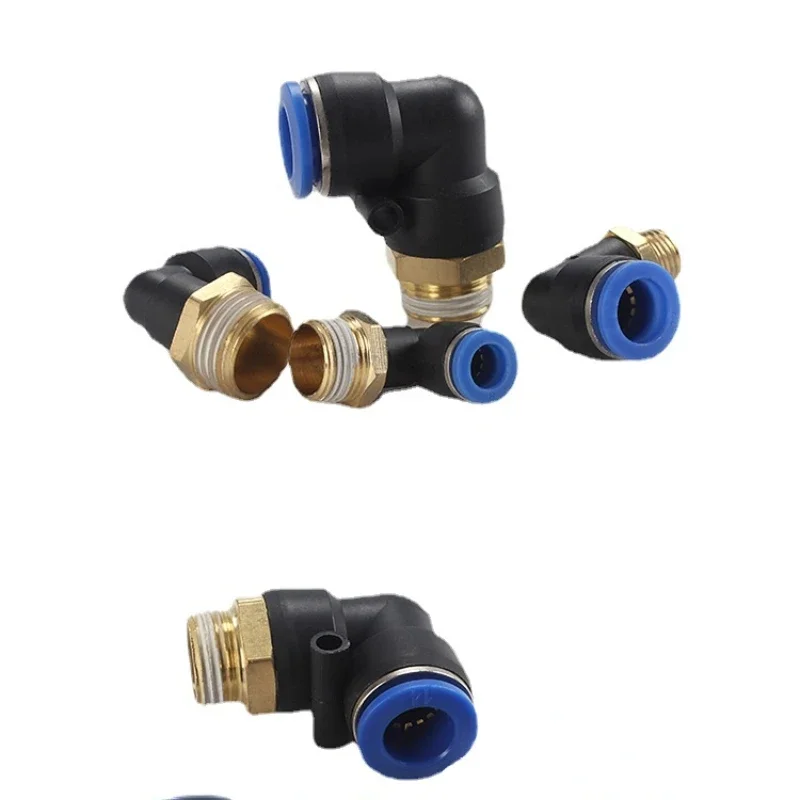 PL4/6/8/10/12  Pneumatic Male Elbow Connector Tube Air Push In Fitting  1/8'' 1/4'' 3/8'' 1PC