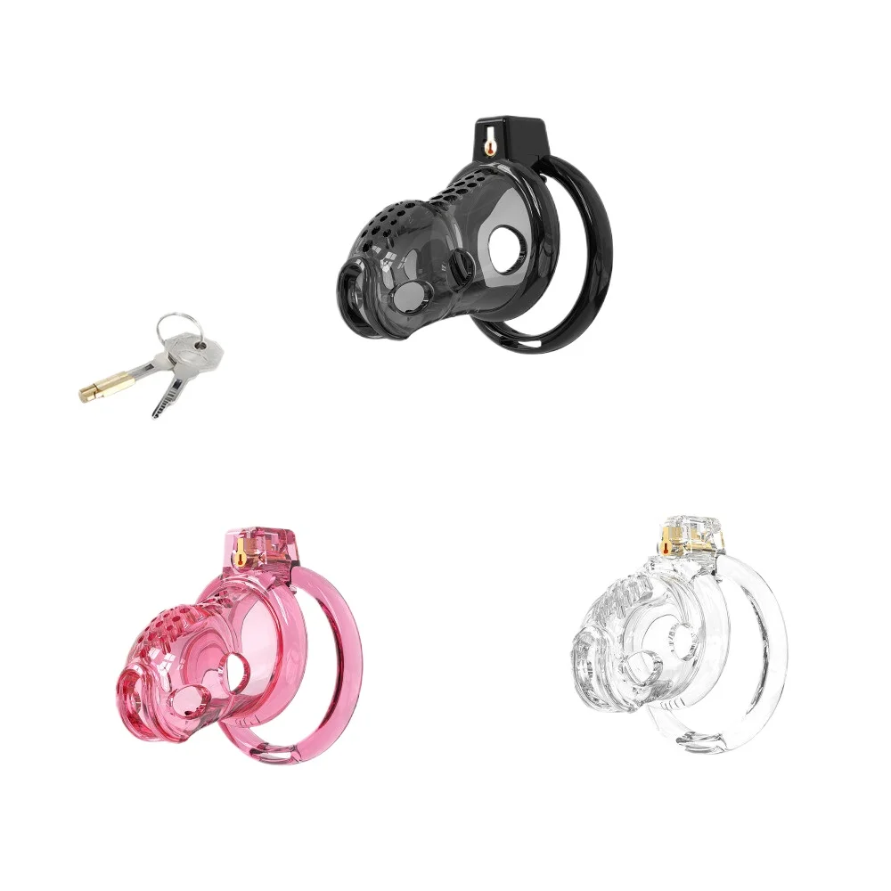 Soft Silicone Chastity Cage Sex Toy for Man Lightweight Chastity Device Cage Lock Pink Adult Games